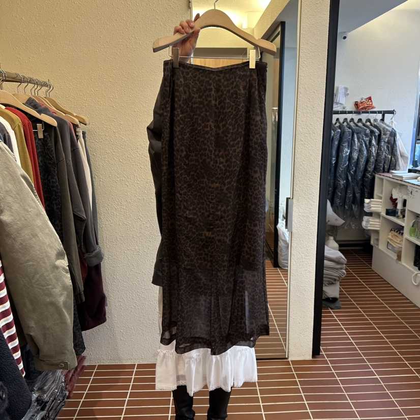 CHOI-L韓國代購㊣女士新款職業推薦25秋冬熱賣時尚長裙豹紋CHOI長裙