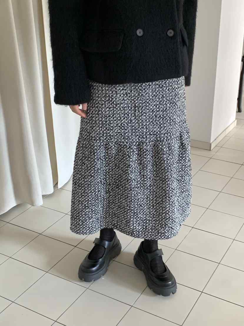 LOVE MY SANTA韓國直郵㊣女裝新品25秋冬休閑長裙粗花呢羊毛Santa/LOVE MY SANTA長裙