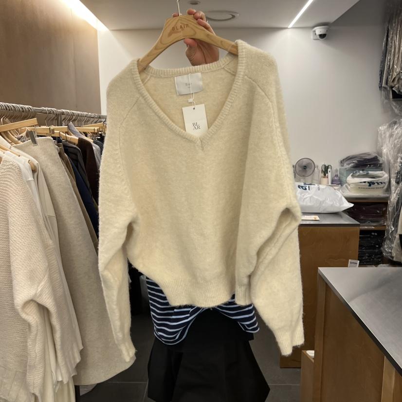 BLAIR韓國代購㊣女裝新品推薦休閑時尚人氣真品熱賣針織衫V領BLAIR seoul針織衫