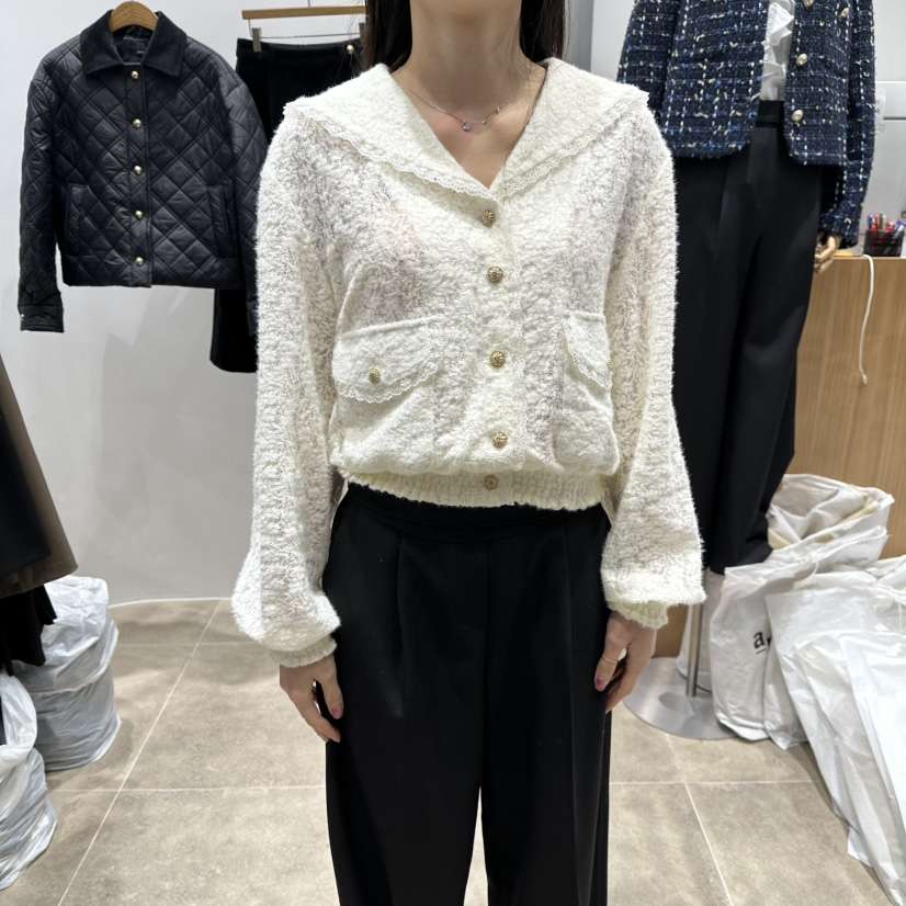 ENVY韓國直郵㊣女裝新品推薦25秋冬真品職業針織衫蕾絲開衫ENVY針織衫