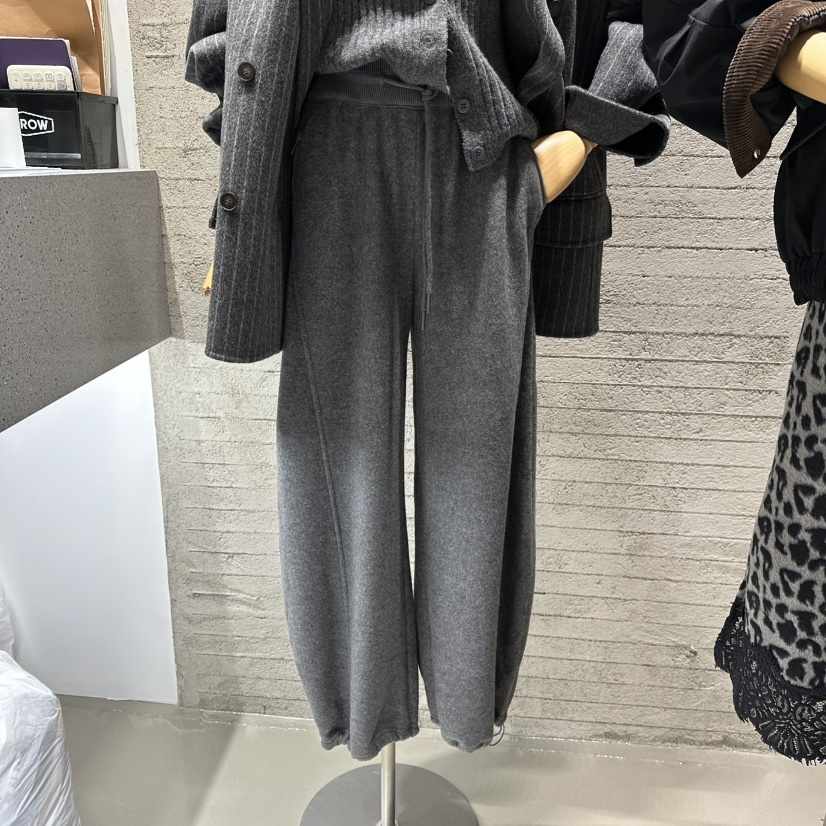 JUNI東大門㊣實拍女裝新款推薦真品熱賣25秋冬休閑褲拉鏈加絨my juni休閑褲