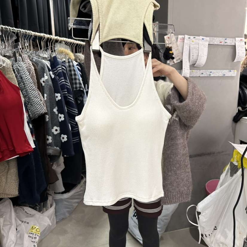 MOMAZU東大門㊣代購女士新品推薦熱賣25秋冬休閑吊帶背心纖維MOMAZU吊帶/背心