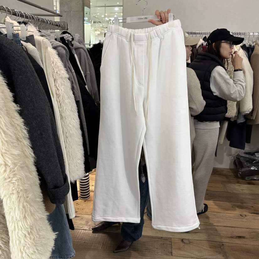 CREAM VILLA韓國代購㊣女裝新款時尚休閑褲加絨CREAMVILLA休閑褲
