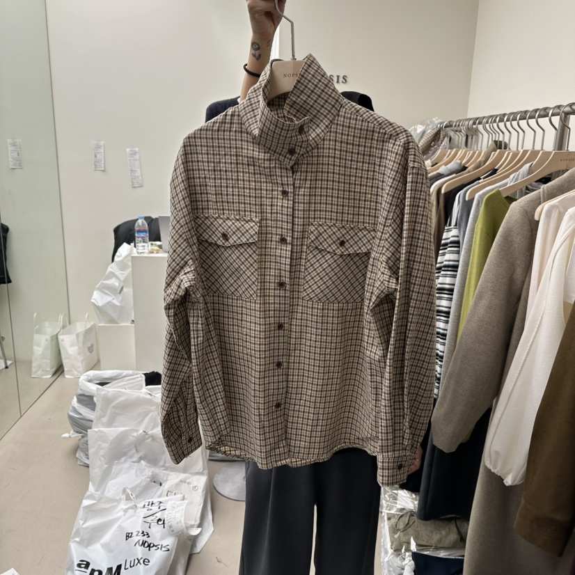 NOPSIS東大門㊣直郵女裝新品25秋冬真品職業襯衫蕾絲衫高領NOPSIS襯衫/蕾絲衫