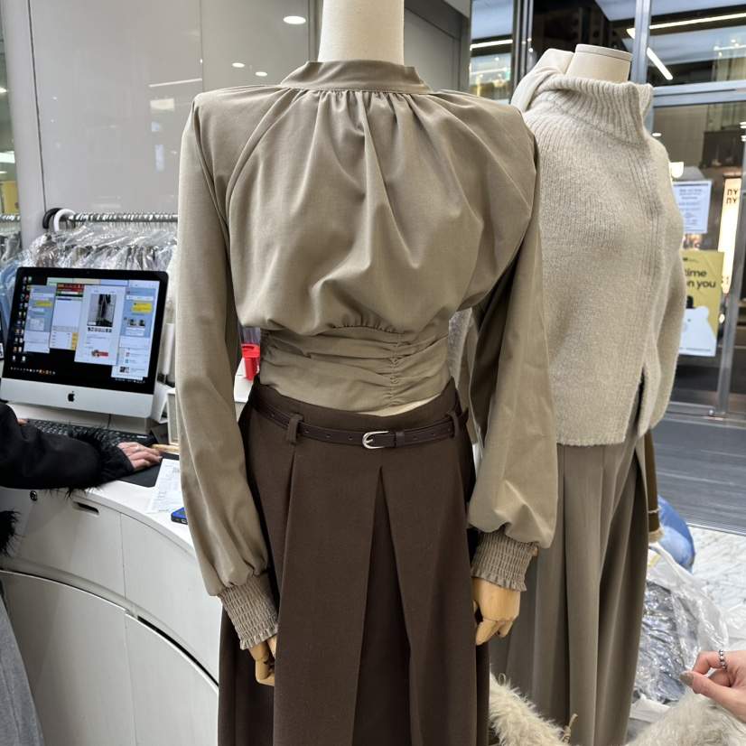 FOUNDATION東大門㊣實拍女士新品25秋冬休閑推薦襯衫蕾絲衫FOUNDATION襯衫/蕾絲衫