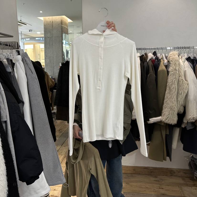 CREAM VILLA東大門㊣代購女士新款真品長袖T恤連帽衫羊毛CREAMVILLA長袖T恤