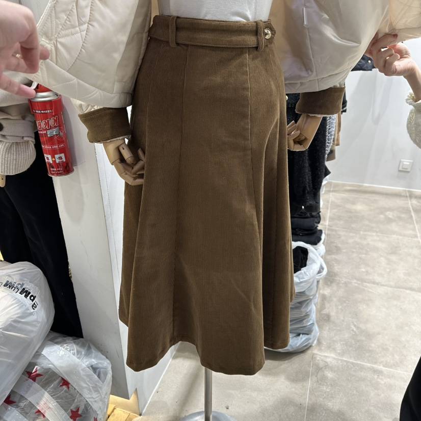 ENVY東大門㊣實拍女裝新品職業休閑25秋冬時尚真品長裙燈芯絨ENVY長裙