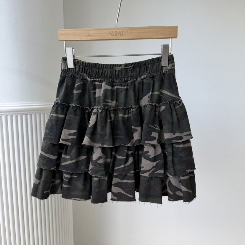 PALETTE-Q東大門㊣代購女裝新品真品時尚人氣25秋冬裙褲迷彩PALETTE裙褲