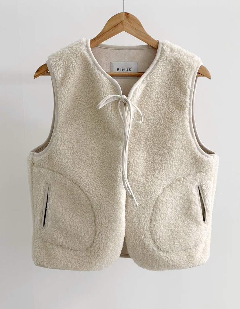 BINUS東大門㊣直郵女士新品休閑時尚推薦熱賣馬甲不含內搭羊毛BINUS馬甲