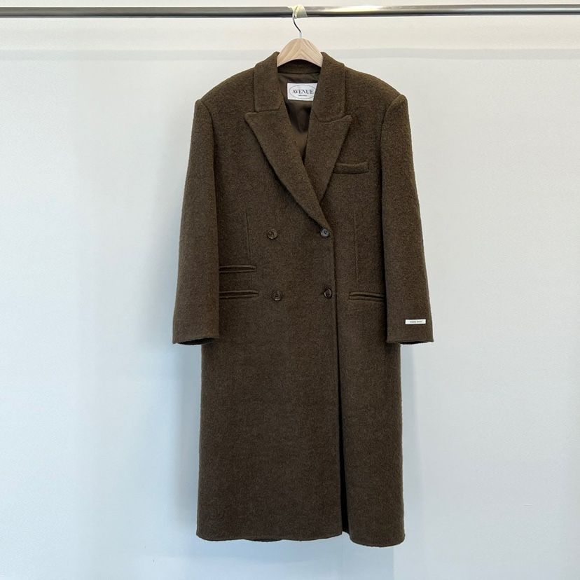ANOTHER AVENUE東大門㊣代購女士新款人氣中長款大衣羊駝毛手工羊毛ANOTHER AVENUE中長款大衣
