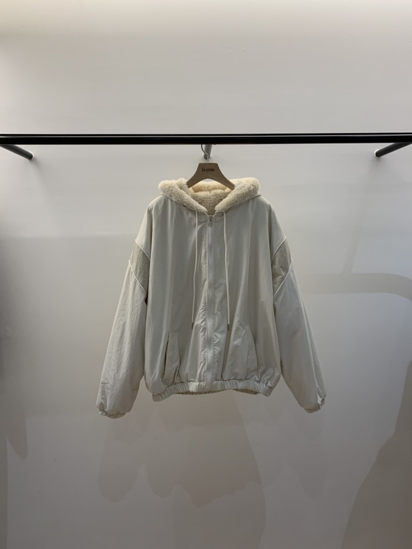 LA CREME東大門㊣直郵女裝新品25秋冬職業短款大衣毛皮雙面LA CREME短款大衣