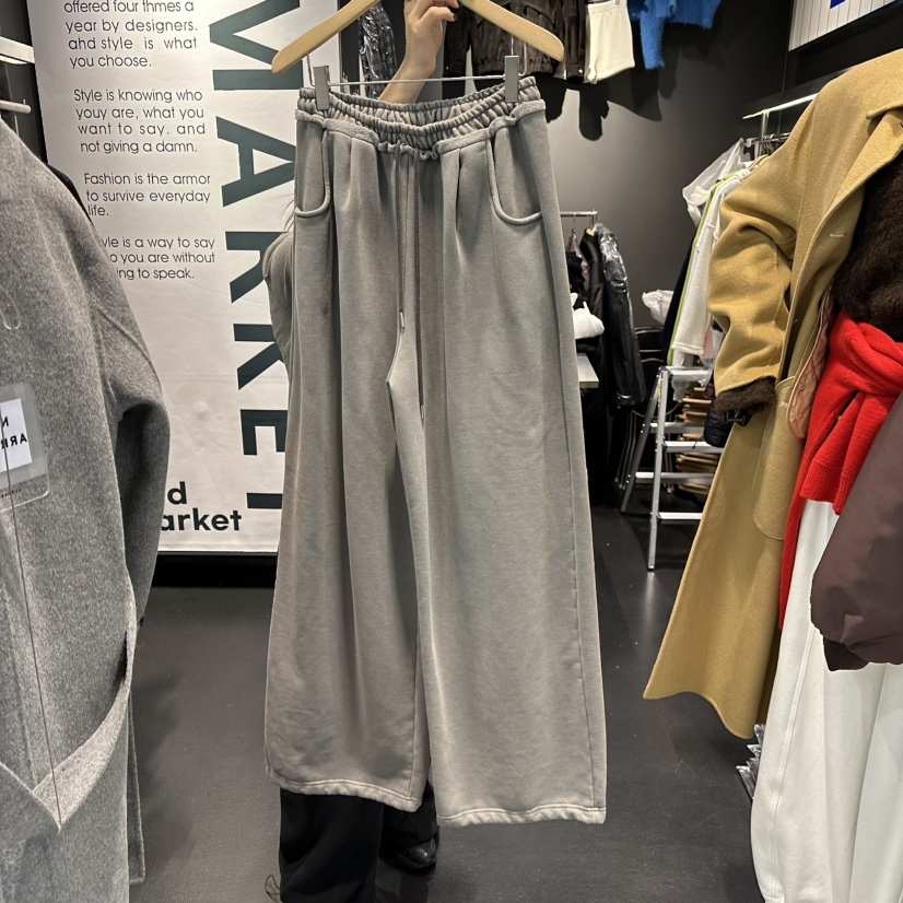 EL BOSQUE東大門㊣實拍女士新品25秋冬休閑職業休閑褲拉絨EL BOSQUE休閑褲