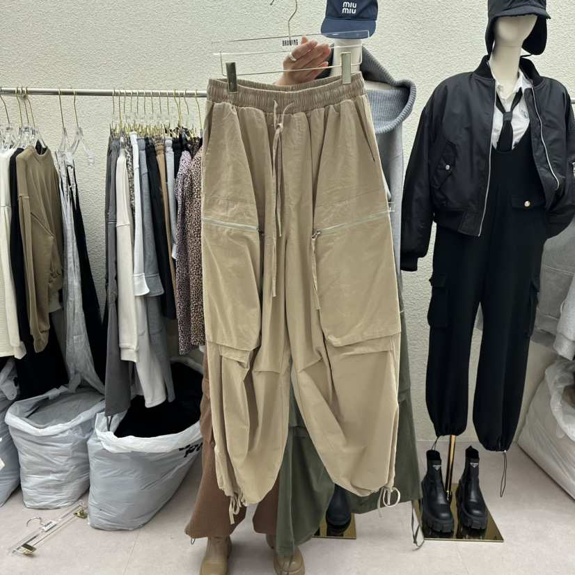 DRAWING東大門㊣代購女士新品休閑人氣職業推薦時尚休閑褲口袋DRAWING休閑褲