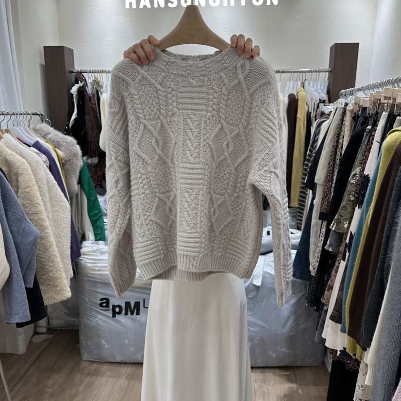 HANSUNGHYUN東大門㊣直郵女士新款25秋冬真品熱賣休閑毛衣羊毛HANSUNGHYUN毛衣