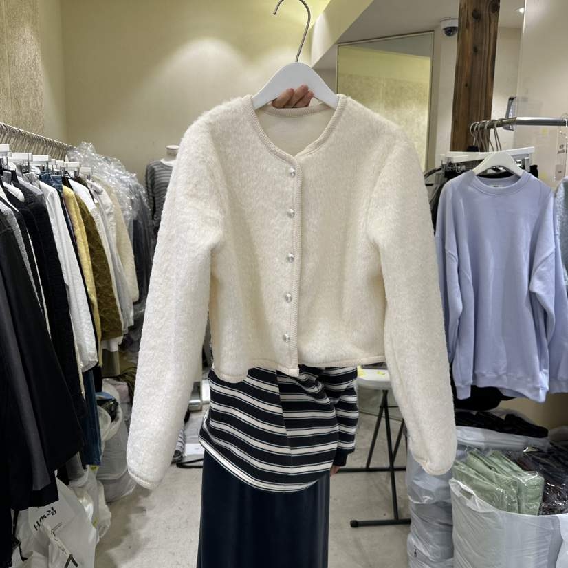 REFLAT韓國直郵㊣女裝新品25秋冬真品人氣毛衣羊毛短款開衫REFLAT毛衣