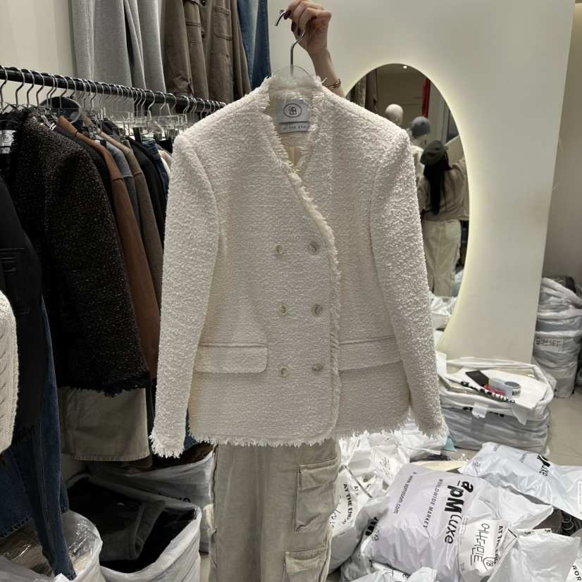 AT THE END東大門㊣直郵女裝新品25秋冬真品短款大衣羊毛AT THE END短款大衣