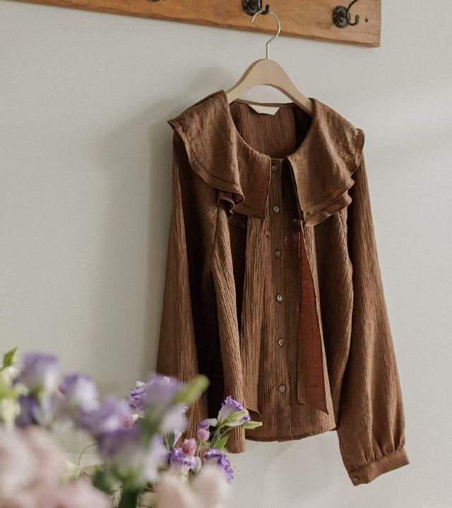 CAROL韓國代購㊣女裝新品真品休閑25秋冬時尚職業襯衫蕾絲衫CAROL襯衫/蕾絲衫