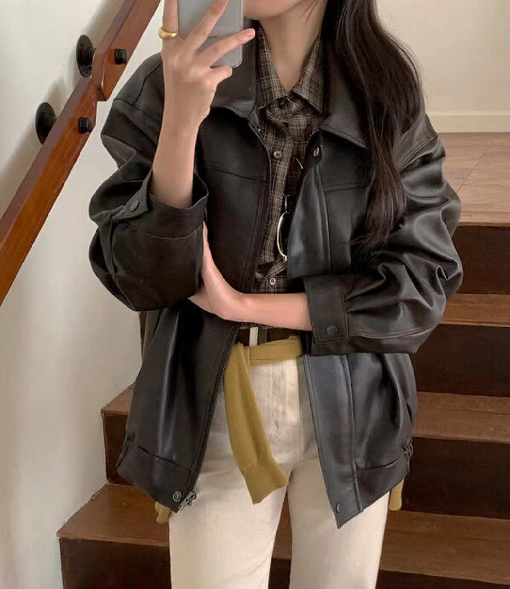 BILLOW東大門㊣實拍女士新款休閑時尚熱賣推薦人氣皮衣皮革BILLOW皮衣
