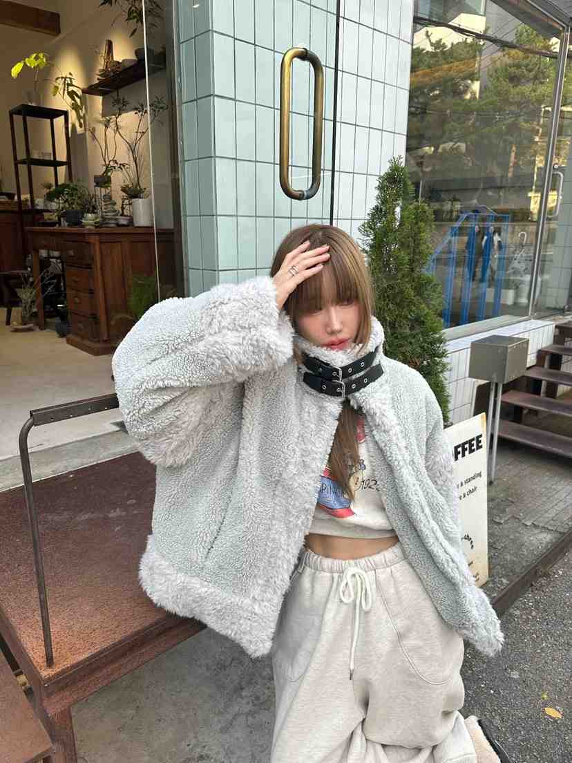 ZEROZERO東大門㊣直郵女裝新品職業休閑時尚推薦夾克毛皮混紡ZEROZERO夾克