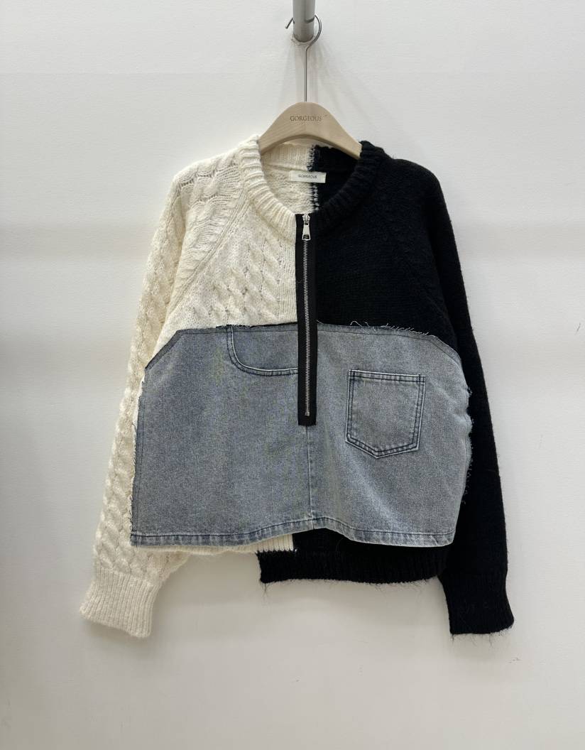 GORGEOUS韓國直郵㊣女裝新品推薦休閑真品人氣25秋冬針織衫拉鏈GORGEOUS針織衫