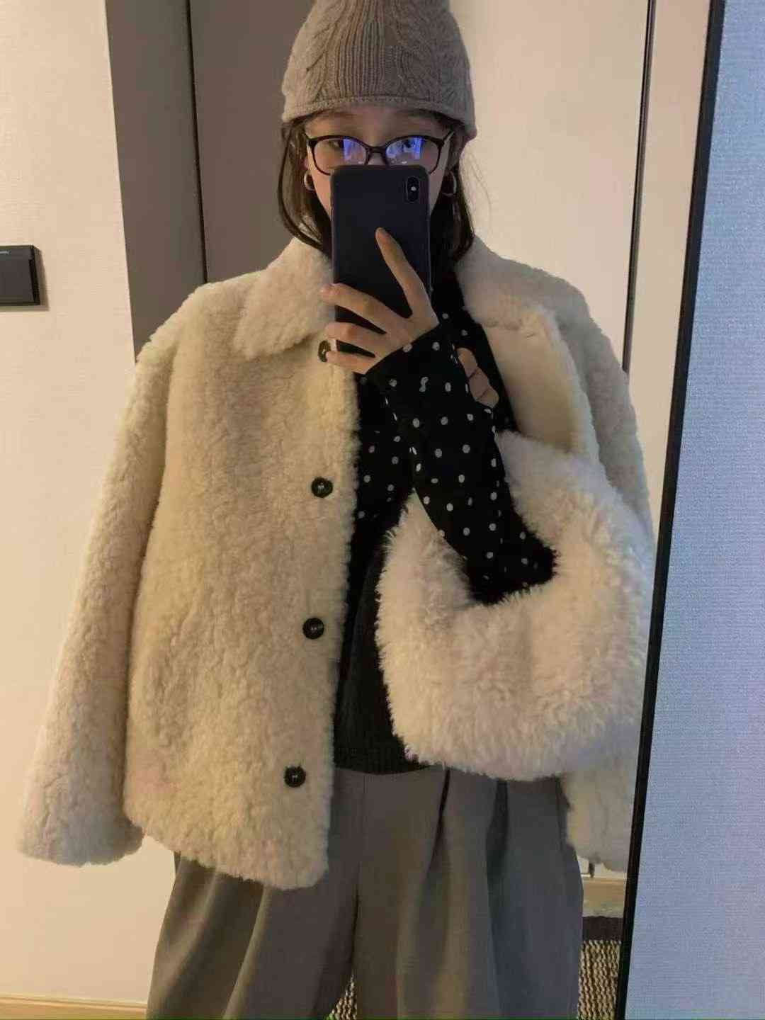 CAROL韓國代購㊣女裝新款休閑真品推薦熱賣25秋冬時尚短款大衣CAROL短款大衣