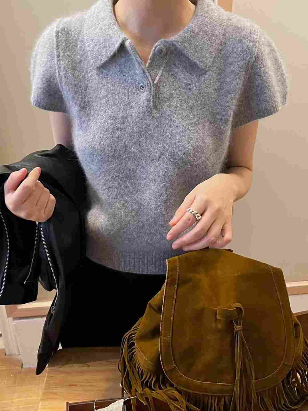 CAROL韓國直郵㊣女士新款休閑熱賣真品人氣25秋冬職業針織衫CAROL針織衫