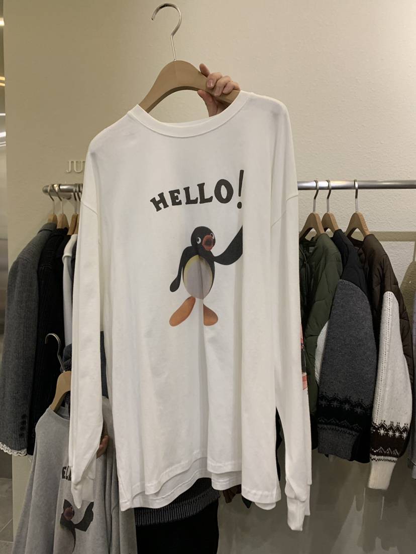 JUPITER東大門㊣代購女士新品時尚人氣休閑25秋冬長袖T恤鵝JUPITER長袖T恤