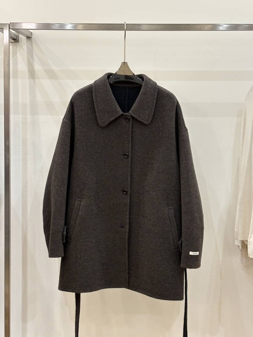 CICI韓國代購㊣女裝新品職業推薦熱賣中長款大衣含腰帶羊毛Ci Ci中長款大衣