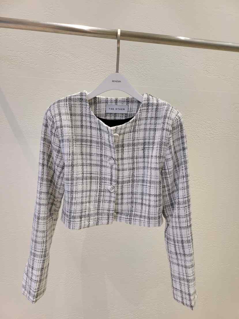 THE OTHER東大門㊣直郵女士新款人氣真品推薦夾克格紋短款THE OTHER夾克