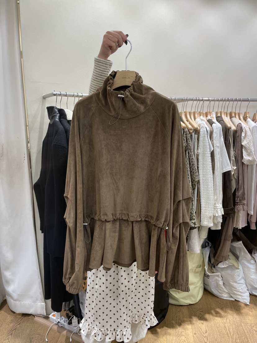 AUVERFIT東大門㊣實拍女裝新品休閑真品25秋冬衛衣絨面革連帽衫AUVERFIT衛衣