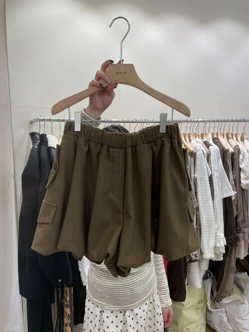 AUVERFIT韓國代購㊣女士新品人氣熱賣25秋冬推薦休閑短褲羊毛AUVERFIT短褲