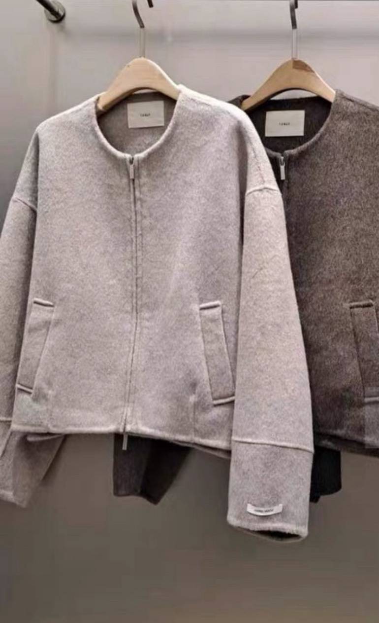 THE SIL韓國代購㊣女裝新品人氣25秋冬真品職業短款大衣拉鏈THE SIL/1 2ILLY短款大衣