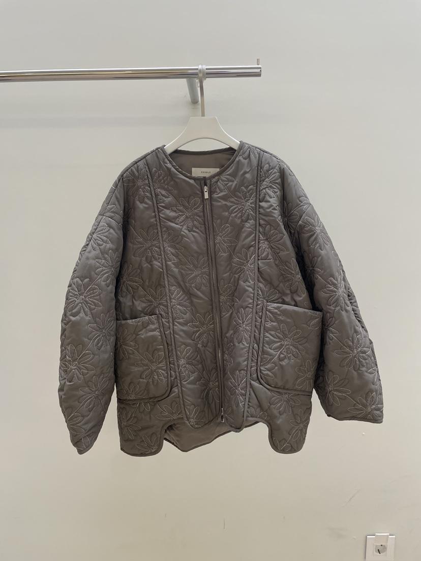 PEBBLE韓國直郵㊣女士新款熱賣真品推薦時尚25秋冬夾克刺繡絎縫PEBBLE/LAYER夾克