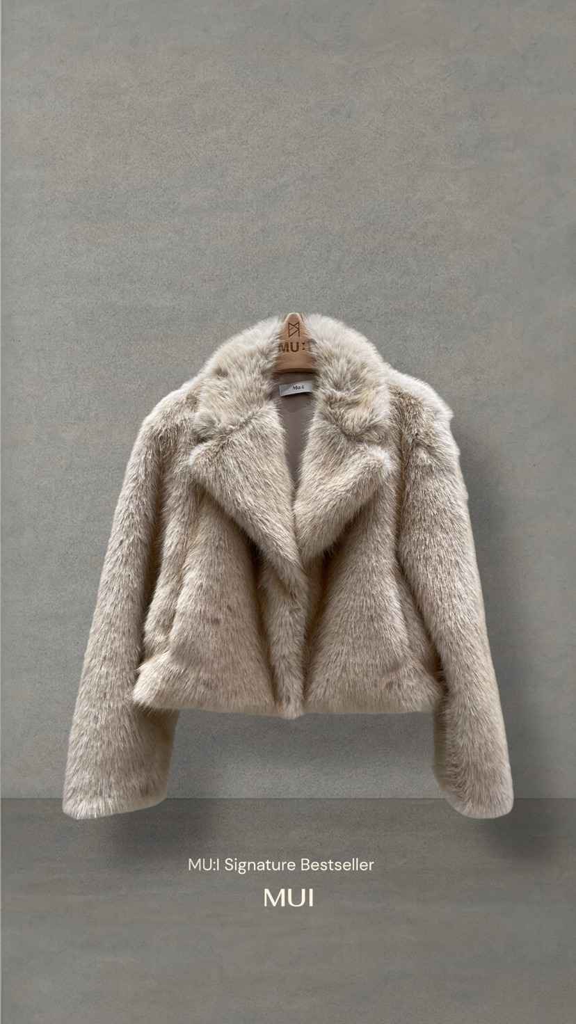 THE MUI韓國直郵㊣女裝新款推薦25秋冬職業時尚休閑夾克皮草THE MUI夾克