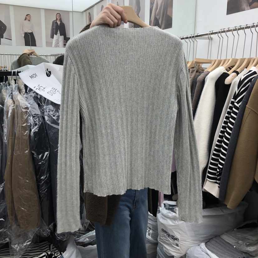MOI-A韓國代購㊣女士新款25秋冬休閑時尚職業真品針織衫高領MOI-A針織衫