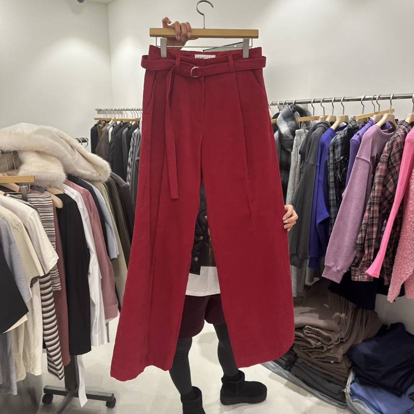 REPELLER東大門㊣實拍女裝新款休閑休閑褲含腰帶燈芯絨加絨REPELLER休閑褲