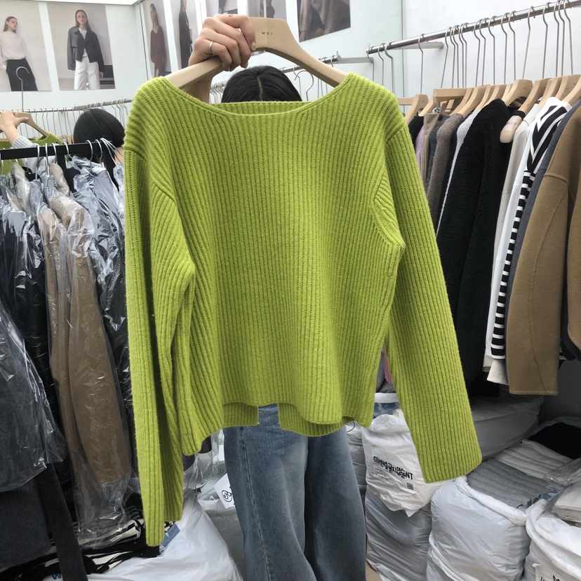 MOI-A韓國直郵㊣女裝新款休閑熱賣時尚25秋冬職業推薦毛衣MOI-A毛衣