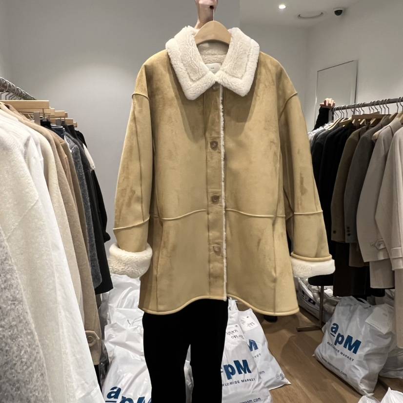 OUR-A東大門㊣實拍女士新品時尚職業休閑推薦人氣夾克麂皮OUR/NOVAE夾克