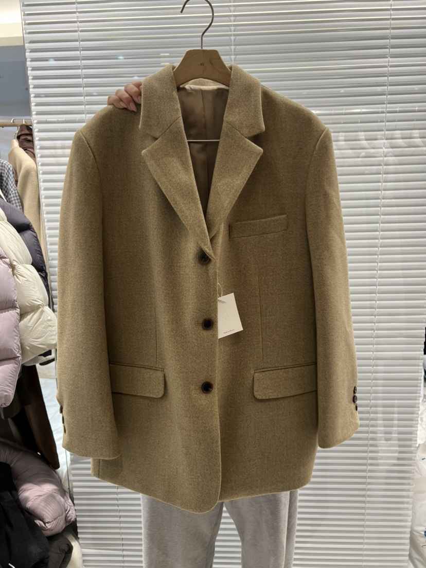 FF東大門㊣代購女裝新款人氣25秋冬職業休閑熱賣短款大衣羊毛FF/SUNDAY短款大衣