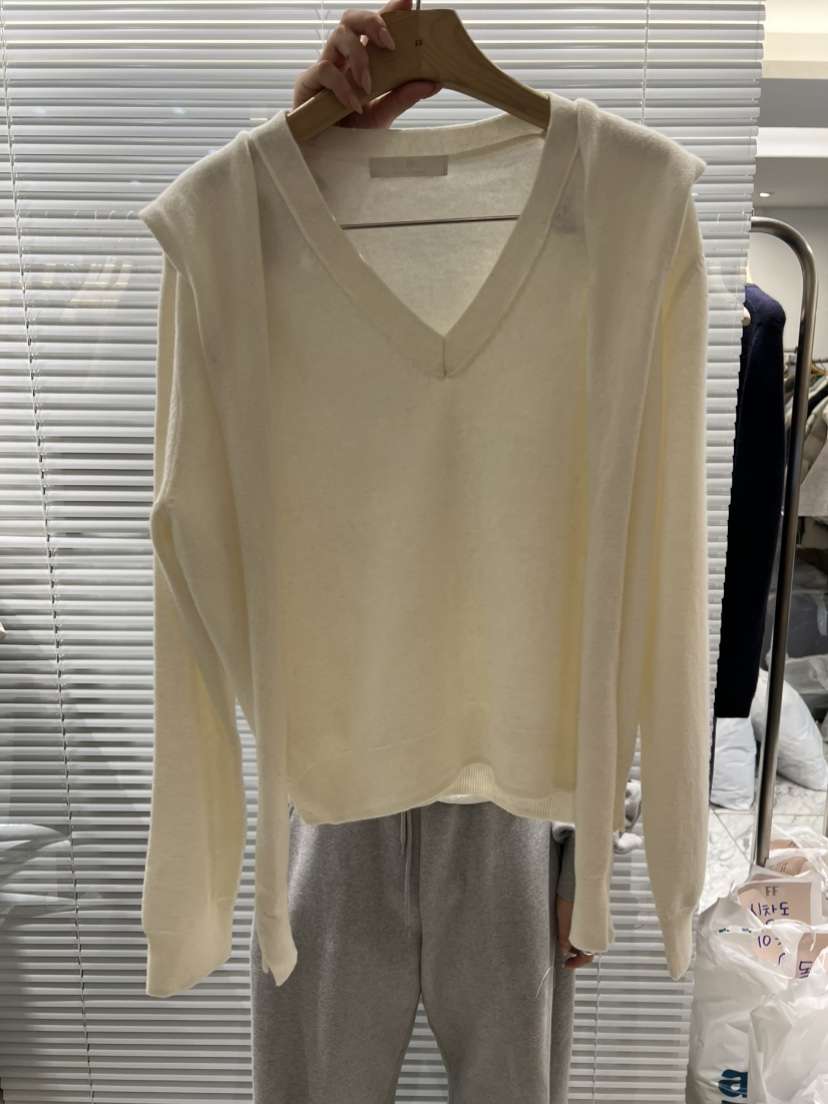 FF東大門㊣實拍女裝新品熱賣人氣真品休閑25秋冬針織衫V領披肩FF/SUNDAY針織衫