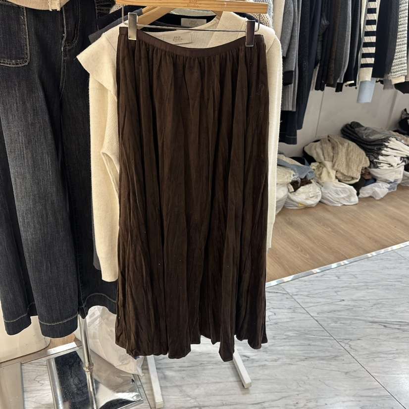 ABLESTUDIO東大門㊣實拍女裝新款時尚職業熱賣人氣長裙天鵝絨ABLESTUDIO長裙