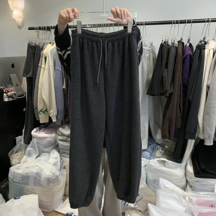 RIVEROOM韓國直郵㊣女士新品休閑職業真品25秋冬休閑褲羊毛RIVEROOM休閑褲