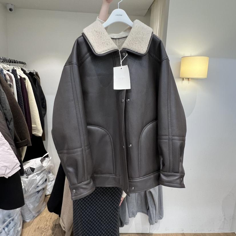 JINSIM東大門㊣直郵女裝新品推薦25秋冬人氣職業時尚真品皮衣JINSIM皮衣
