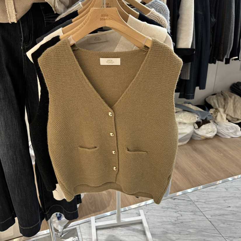 ABLESTUDIO東大門㊣代購女士新品熱賣人氣25秋冬職業真品馬甲ABLESTUDIO馬甲