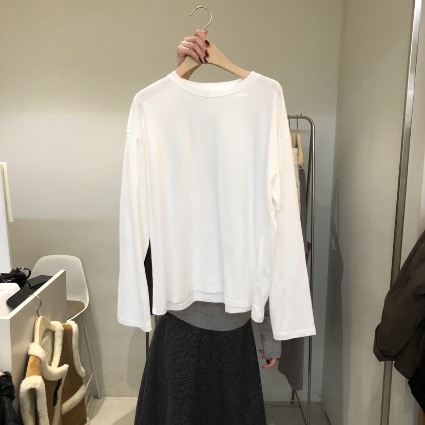 OUTRENE東大門㊣代購女士新品推薦真品休閑長袖T恤羊毛柔軟OUTRENE長袖T恤
