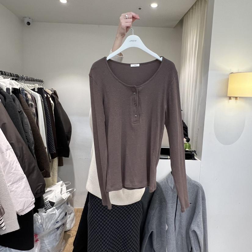 JINSIM韓國直郵㊣女裝新款休閑25秋冬熱賣時尚真品推薦長袖T恤JINSIM長袖T恤