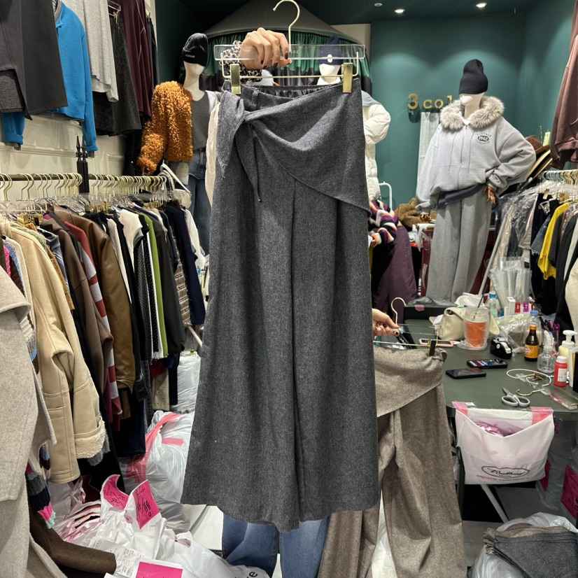 3COLOR東大門㊣代購女士新品真品裙褲人字紋Three color裙褲