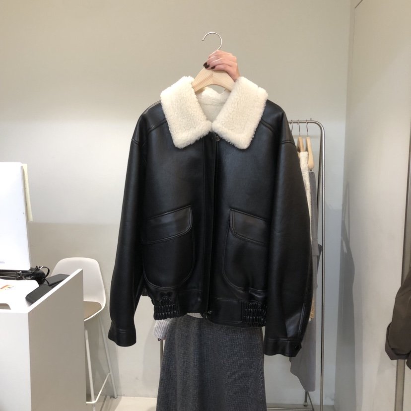 OUTRENE韓國直郵㊣女士新款推薦職業人氣25秋冬休閑夾克皮革OUTRENE夾克