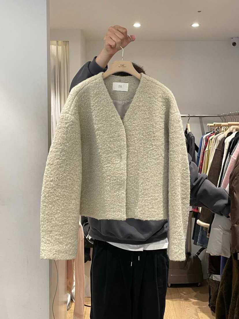 TAF韓國直郵㊣女士新品人氣休閑職業25秋冬真品時尚夾克羊駝TAF夾克
