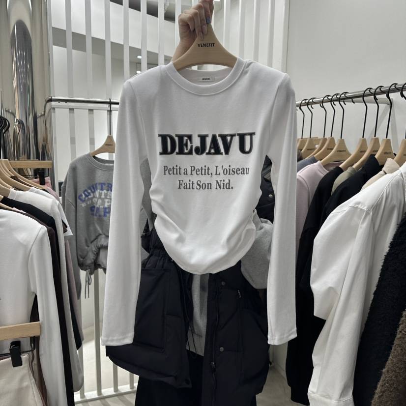 VENEFIT韓國代購㊣女裝新品真品職業熱賣推薦休閑25秋冬長袖T恤VENEFIT/JENNIE長袖T恤